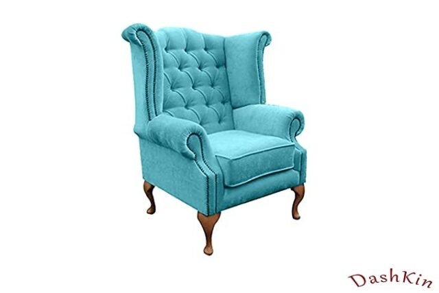 Dashkin Single Sofa Chair| Single Seater Sofa| Sofa Chair for Living Room| Wing Chair| Wing Chair for Living Room| Sofa Chair| Single Sofa| Lounge Chair| Sofa Single Seater| Arm Chair| Peacock Color|