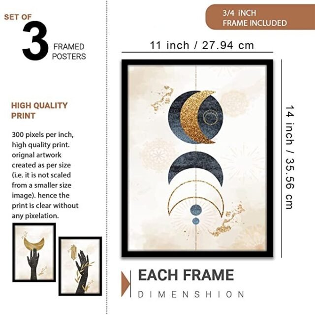NoWorries Wal Paintings & Hangings for home decor - Paintings/Framed posters for living room bedroom (Theme - Abstract) (Wall Decor) (14 x 11 inches)