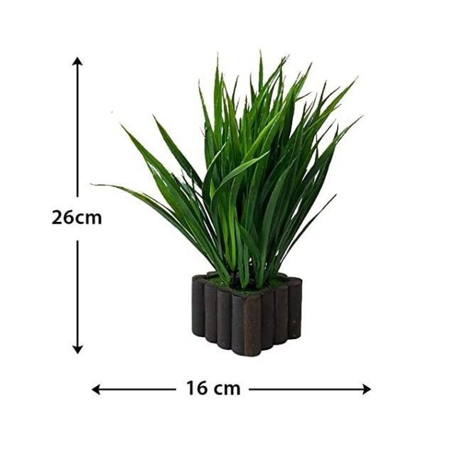 Ryme Wild Bamboo Green Artificial Plant with Pot for Gift Home Office Table Decoration