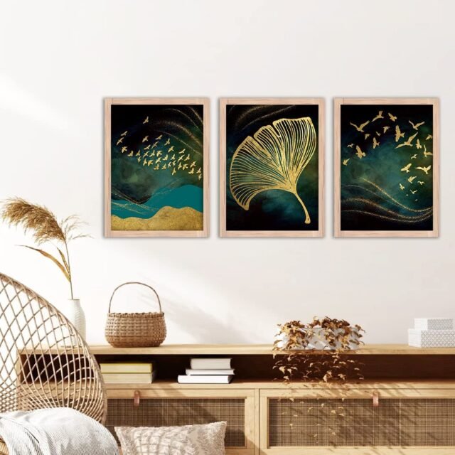 NoWorries Good vibes Modern art Paintings Set of 3 Framed Posters for Wall Decoration, Bedroom and office- Paintings for Living Room - Wall Paintings/Wall Hanging (11x14inches)