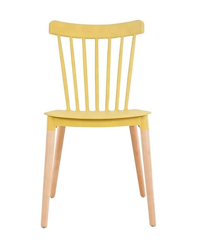 TIED RIBBONS Stylish Designer DSW Chair for Living Room Garden Patio Café Home Side Chair Office Accent Chair (Yellow, Set of 1)