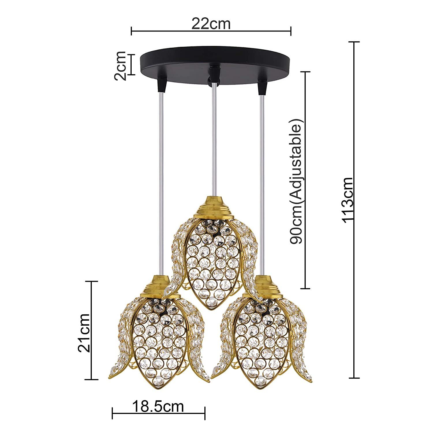 Homesake Metal Decor Hanging Light, Pendant Ceiling Lights for Home Decoration , Home Decor Items for Living Room, Wall Lights, Antique Home Decor, Jhumar Lighting for Home, (Golden, Metal)