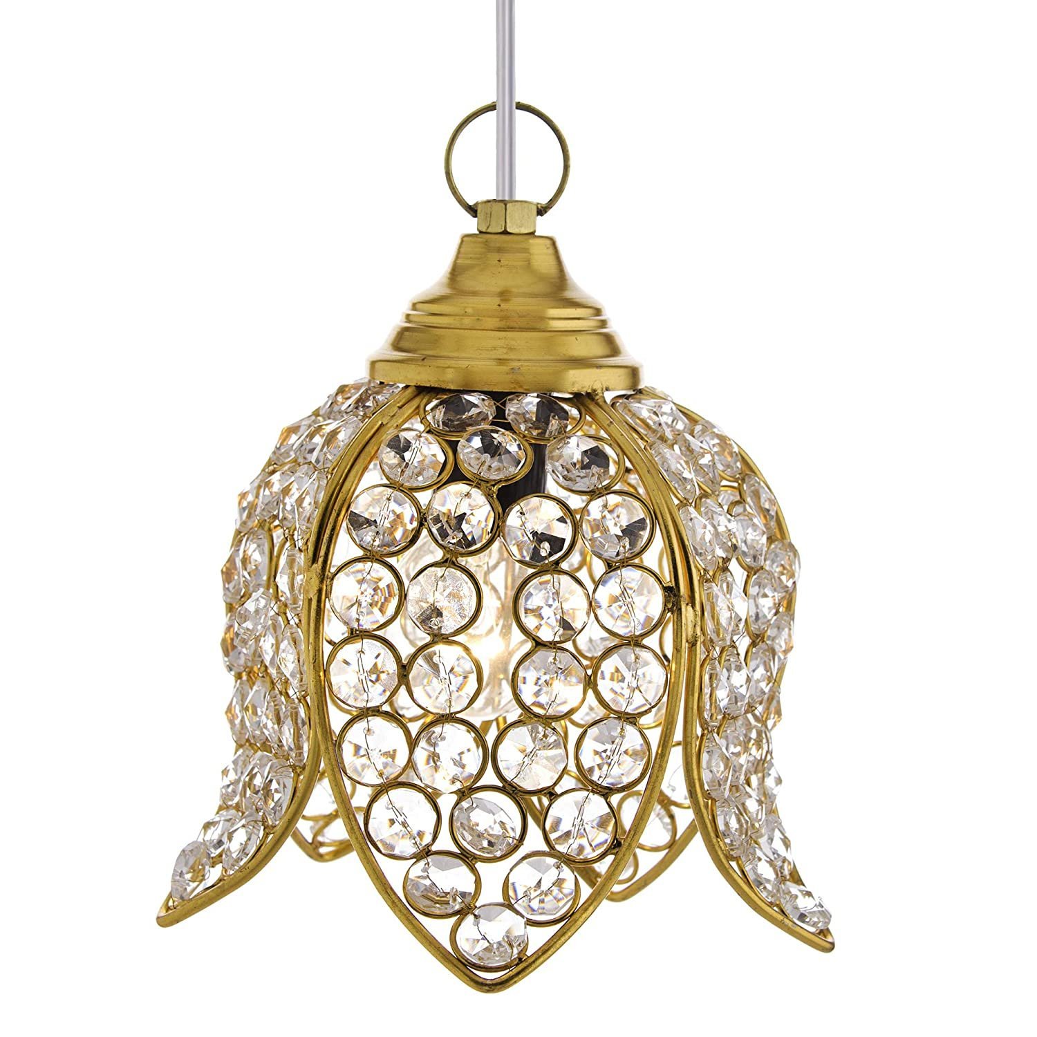 Homesake Metal Decor Hanging Light, Pendant Ceiling Lights for Home Decoration , Home Decor Items for Living Room, Wall Lights, Antique Home Decor, Jhumar Lighting for Home, (Golden, Metal)