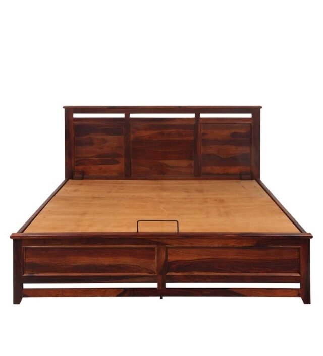 Catherine Queen Bed With Hydraulic Storage in Walnut Finish