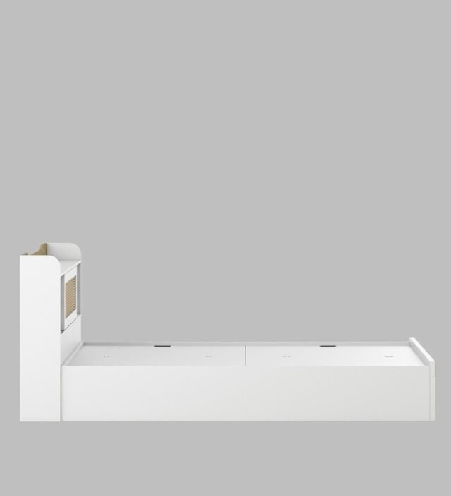 Kosmo Lilly Queen Size Bed With Box Storage In Kingston White Finish