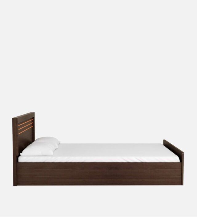 Kuruma Queen Size Bed With Storage In Wenge Finish