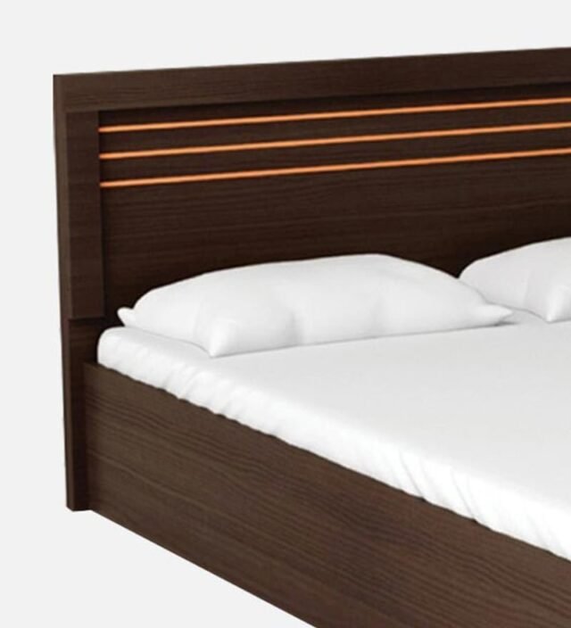 Kuruma Queen Size Bed With Storage In Wenge Finish
