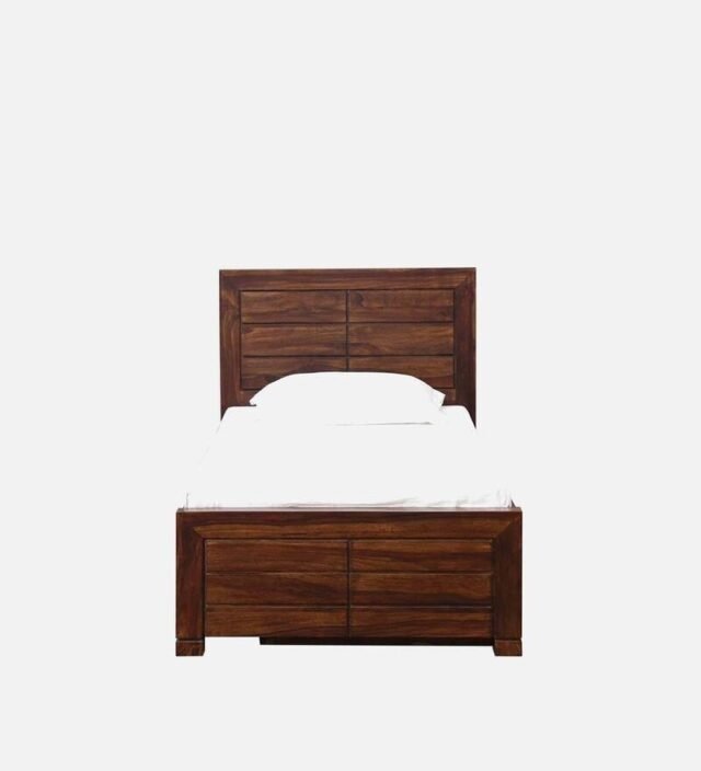 Segur Solid Wood Single Bed With Drawer Storage In Provincial Teak Finish