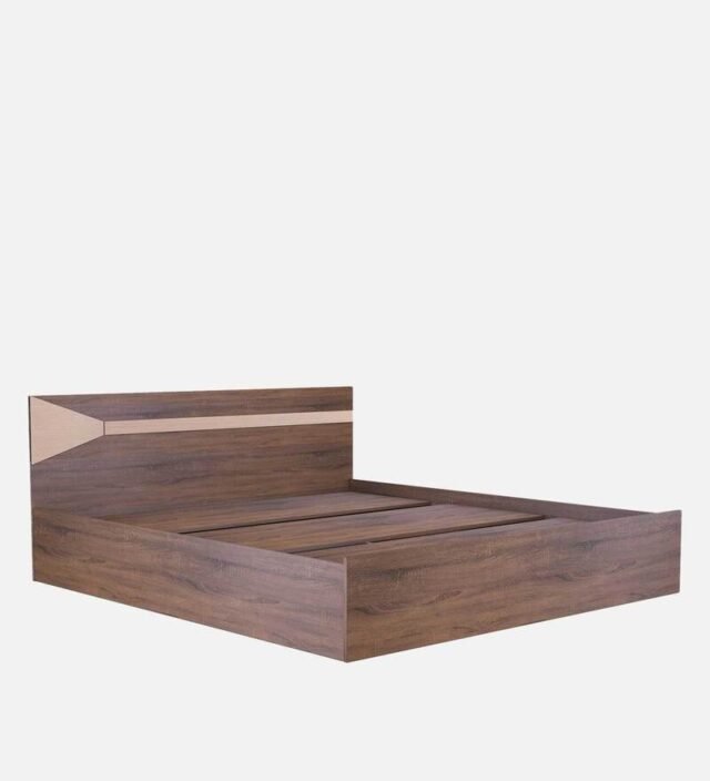 Tenchi King Size Bed In Walnut Finish