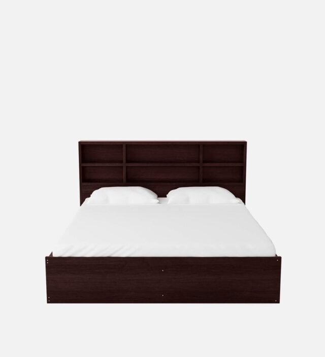 Tsukiko Queen Size Bed With Drawer Storage In Wenge Finish